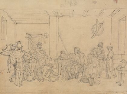Study of an Interior Scene, with Roman Soldiers