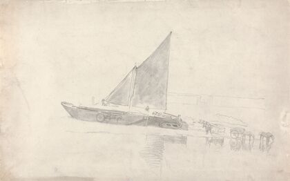 Study of Boats with Horses and Carts