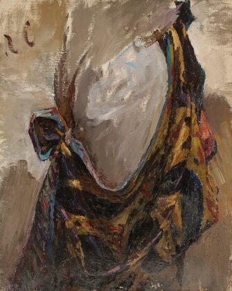 Study of drapery for the prostitute in the painting “East” (1910)
