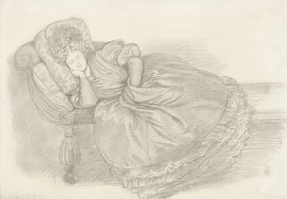 Study of Fanny Cornforth, asleep on a chaise-longue (1862)