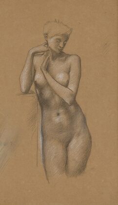 Study of female nude for the Hill Fairies in ‘Arthur in Avalon’