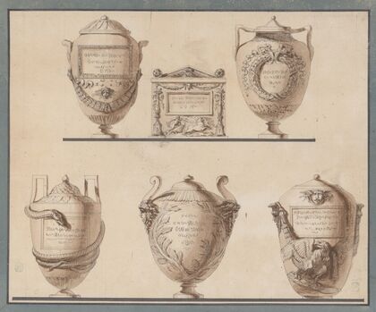 Study of Five Vases or Urns