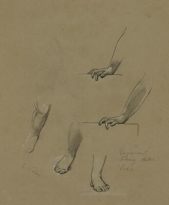 Study of hands and feet for the mural Peace and prosperity
