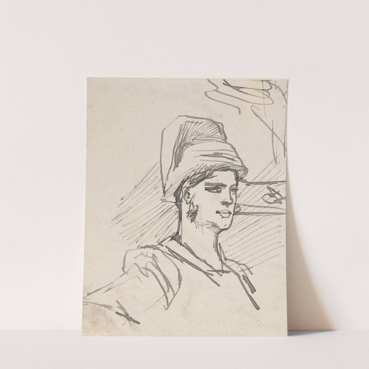 Study of Head and Shoulders of Woman with Headdress by Félicien Rops