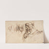 Study of Heads (recto) (2nd half 1500s) by Agostino Carracci