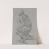 Study of Male Figure Kneeling in a Three-Quarter View, Facing Left (a Shepherd) by Giacomo Zoboli