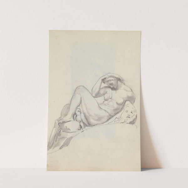 Study of Night by Michelangelo, Tomb of Giuliano de&#039; Medici, Church of San Lorenzo, Florence by John Flaxman