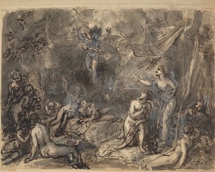 Study of Nude Figures in a Wooded Area