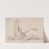 Study of nude males to the scene with Nicodemus supporting Christ&#039;s body to the painting &#039;Entombment&#039; by Józef Simmler