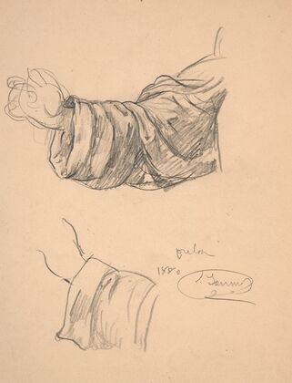 Study of Saint Dominic’s sleeves’ drapes for ‘Le Rosaire’ (1880)