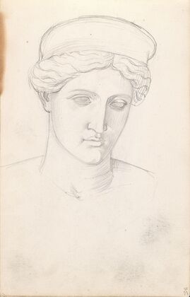 Study of sculpture head (Probably 1842 or 1843)