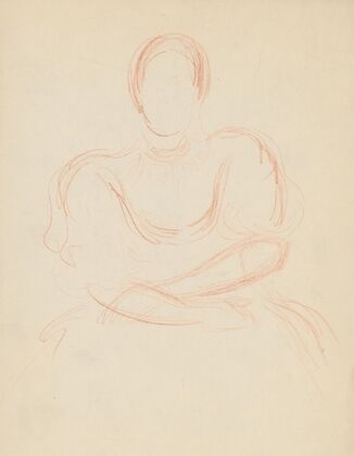 Study of Seated Woman in a Blouse with Large Sleeves