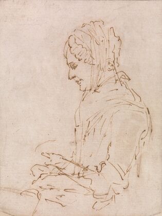 Study of the Artist’s Mother Sewing