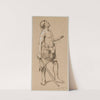Study of the Figure of a Semi-Nude Male in a Leather Loincloth Holding a Sword (1886) by Hans Thoma