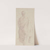 Study of the figure of a young man in a robe draped on his right arm, depicted from the back. Sketch of a fragment of drapery and right leg (1860 - 1924) by Hans Thoma