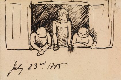 Study of Three Figures, Leaning on a Windowsill