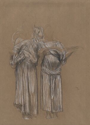 Study of Three Standing Draped Female Figures for ‘Music’
