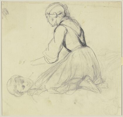 Study sheet; Kneeling Woman
