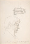 Study Sheet with a Portrait of Carl Julius Senff and Two Italian Women Walking
