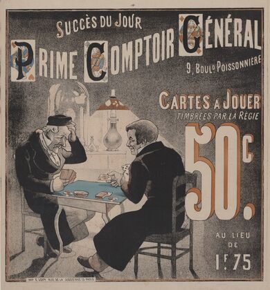 Succès du jour – Prime Comptoir Général. Cartes à jouer timbrées par la Régie (1879)