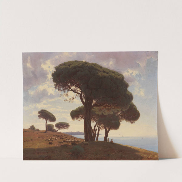 Südliche Küstenlandschaft mit Schafherde (möglicherweise auf der Krim) by Mikhail Spiridonovich Erassi