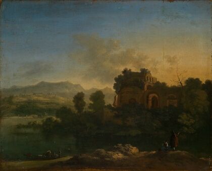 Südliche Landschaft mit Ruine