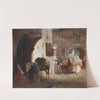 Südliche Straßenszene mit einem Maultier und einem Ochsenkarren (1869) by Franz Quaglio