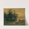 Suhlende Hirsche am Ufer eines Bergsees (1850) by Friedrich August Matthias Gauermann