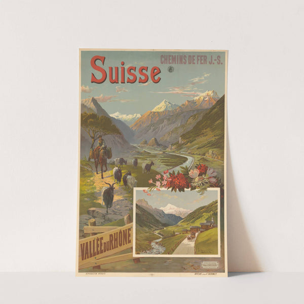 Suisse – Chemins de fer J.-S. – Vallée du Rhône (1895) by Frederic Hugo d’ Alési