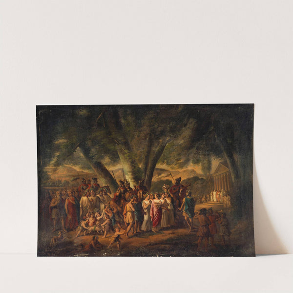 Sujet antique; procession se dirigeant vers un temple by Claude Joseph Curty