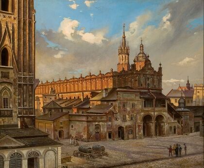 Sukiennice (Cloth Hall) in Kraków (1870)