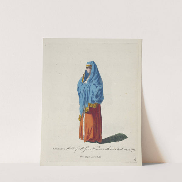 Summer habit of a Russian woman with her cloak on in 1765. Femme Russe avec sa coësse. (1757-1772) by Charles Grignion