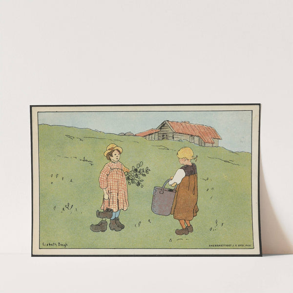 Summer motif with children by Lisbeth Bergh