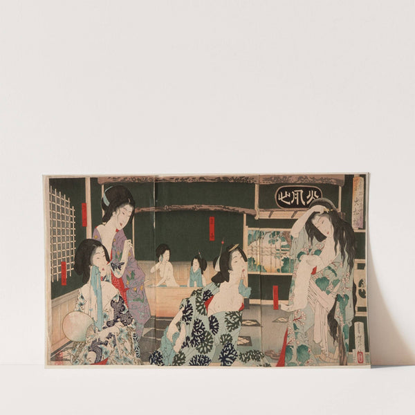 Summer; Women Bathing at the Daishōrō (1883) by Tsukioka Yoshitoshi