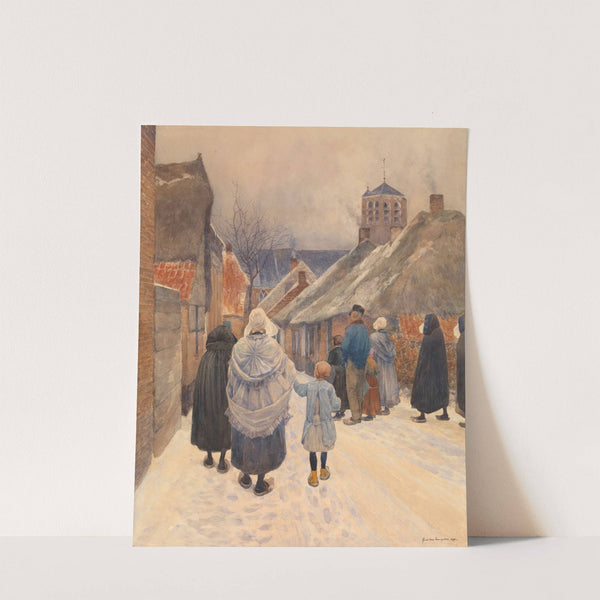 Sunday morning in Wintertime by Frans Van Leemputten