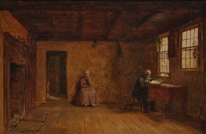 Sunday Morning, New England (Figures painted by Eastman Johnson)