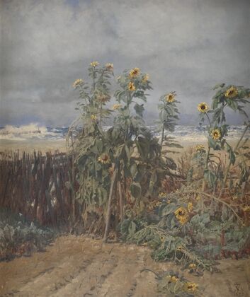 Sunflowers on a Beach