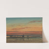 Sunset in Egypt, with two Bedouins on camels by Louis-Amable Crapelet