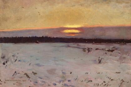 Sunset in winter