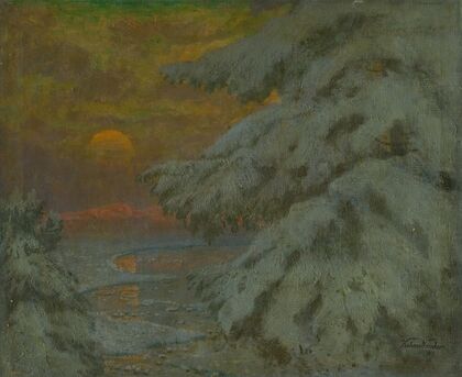 Sunset in winter