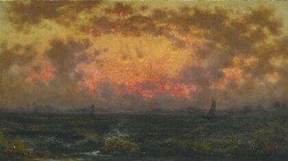 Sunset on the Coast (Florida Sunset; View of New York Harbor)