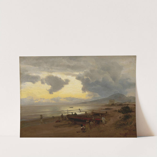 Sunset On The Shore by Oswald Achenbach
