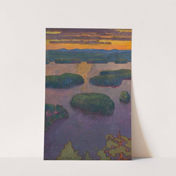 Sunset over a lake by Eero Järnefelt