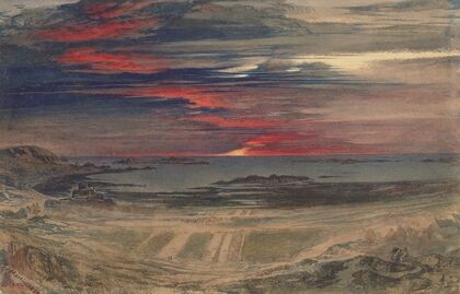 Sunset over a rocky bay (1839)