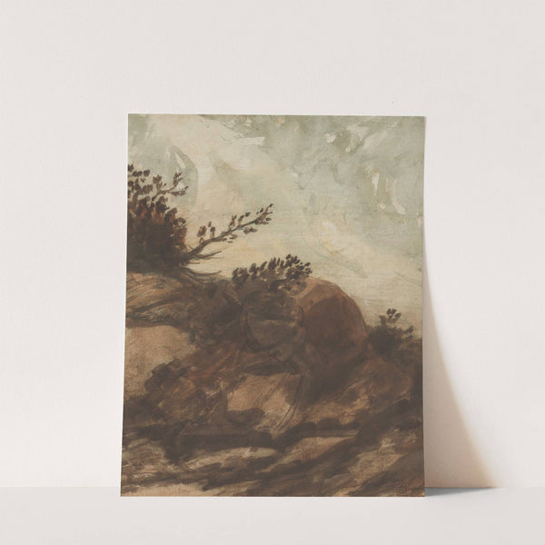 Sunset Over the Hill (1800s) by Alphonse Legros