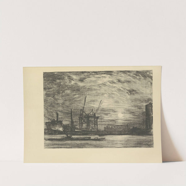 Sunset over Waterloo (1928) by Joseph Pennell