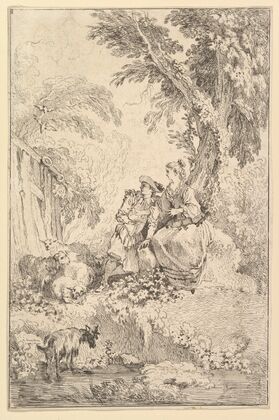 Surprised Young Couple Under a Tree (1730–70)