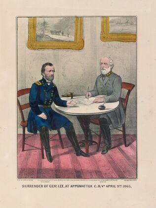 Surrender of Genl. Lee, at Appomattox C.H. Va. April 9th. 1865 (1865)
