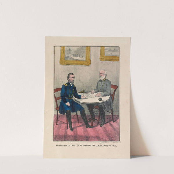 Surrender of Genl. Lee, at Appomattox C.H. Va. April 9th. 1865 (1865) by Currier & Ives.