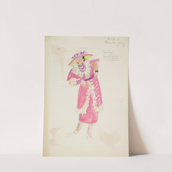 Swing It. Blanche Young. Pink dress with yellow ruffles (1934-1943) by Maxine Borowsky